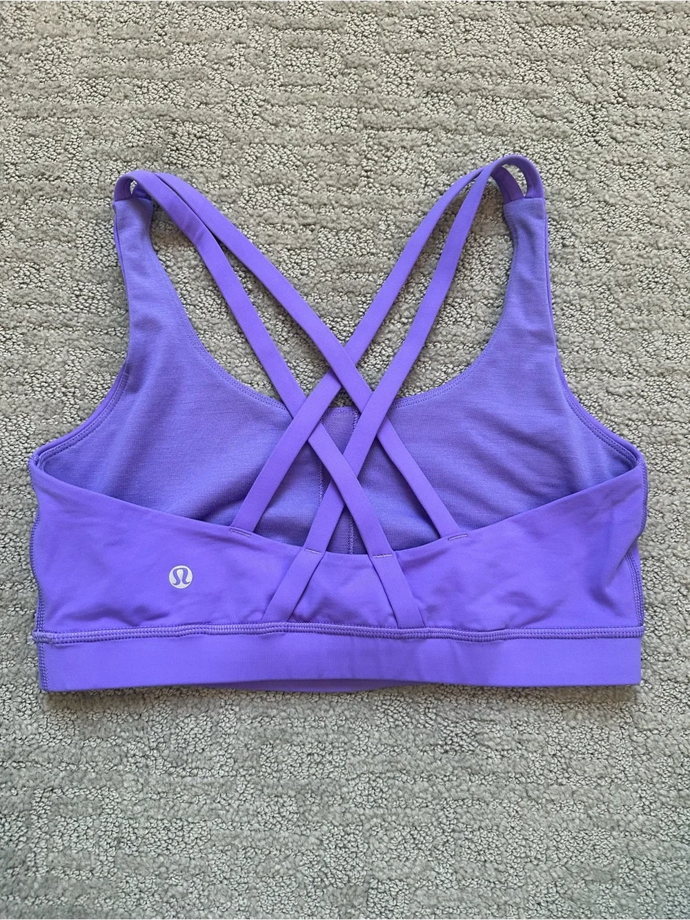 Lululemon Energy Bra Purple Size 8 Strappy Crossback Athletic Sports Bra